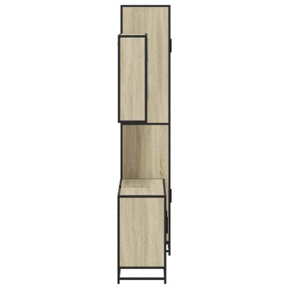 Комплект шкафове за баня от 3 части дъб сонома инженерно дърво