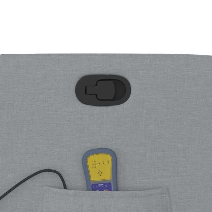 Изправящ масажен реклайнер стол, светлосив, текстил