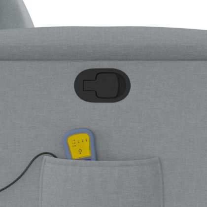 Масажен реклайнер стол, светлосив, текстил