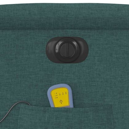 Електрически масажен наклоняем стол, тъмнозелен, текстил