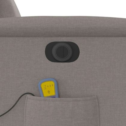 Електрически масажен наклоняем стол, таупе, текстил