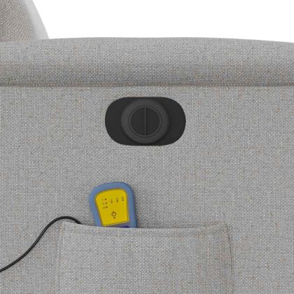 Електрически масажен реклайнер стол, облачно сив, текстил