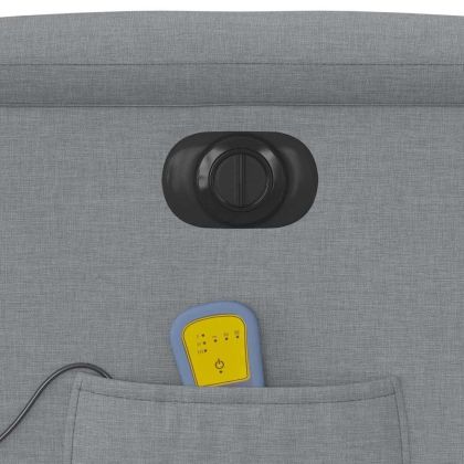 Електрически масажен реклайнер стол, светлосив, текстил