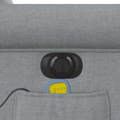 Електрически масажен реклайнер стол, светлосив, текстил