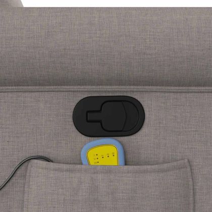 Масажен изправящ стол реклайнер, таупе, текстил