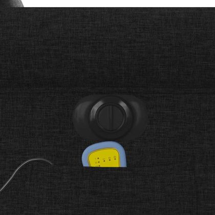 Електрически масажен наклоняем стол, черен, текстил