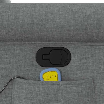 Изправящ масажен реклайнер стол,тъмносив, текстил