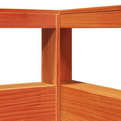 Легло с рафтове за книги без матрак кафяв 90x190 см бор масив