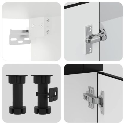 Комплект кухненски шкафове от 4 части "Porto", черен, инженерно дърво