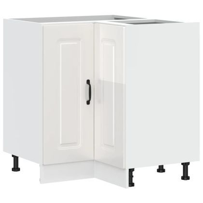 Кухненски ъглов шкаф, "Kalmar", бял гланц, инженерно дърво