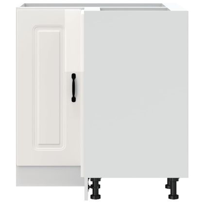 Кухненски ъглов шкаф, "Kalmar", бял гланц, инженерно дърво