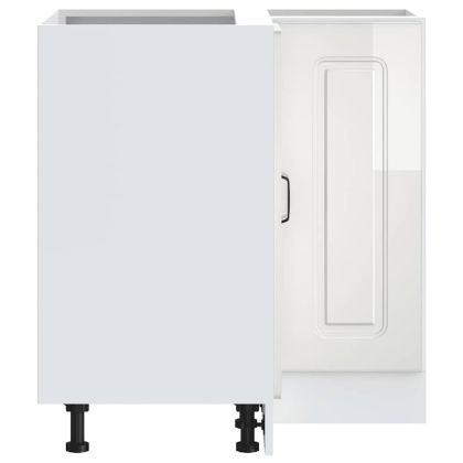 Кухненски ъглов шкаф, "Kalmar", бял гланц, инженерно дърво