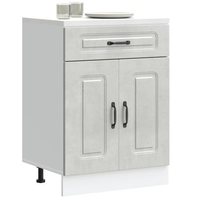 Кухненски шкаф, "Kalmar", бетонно сив, инженерно дърво