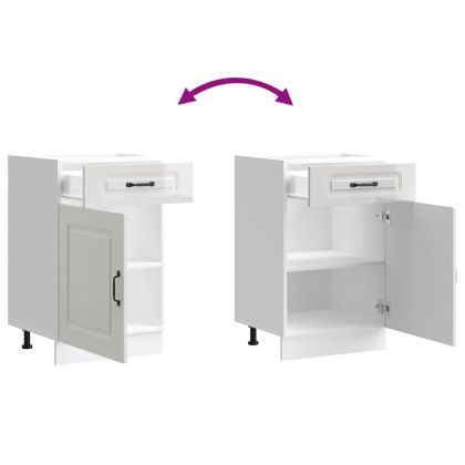 Кухненски шкаф, "Kalmar", бял гланц, инженерно дърво