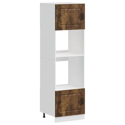 Шкафове за фурна, 2 бр. "Kalmar", опушен дъб, инженерна дървесина