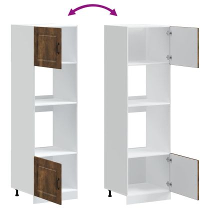 Шкафове за фурна, 2 бр. "Kalmar", опушен дъб, инженерна дървесина