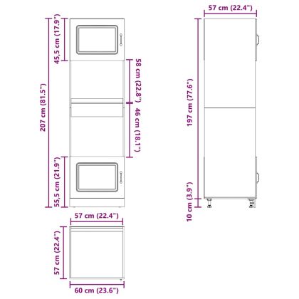Шкафове за фурна, 2 бр. "Kalmar", дъб сонома, инженерно дърво