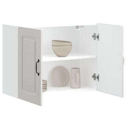 Кухненски стенен шкаф, Kalmar, бял гланц, инженерно дърво