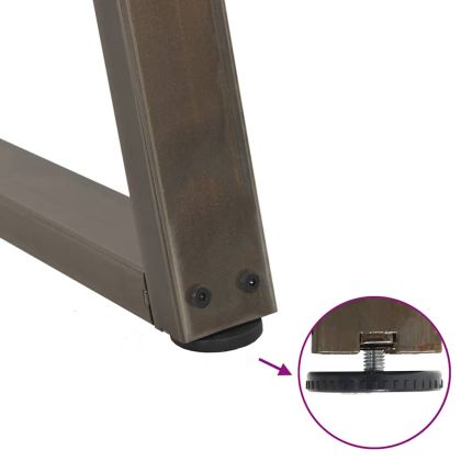 Крака за масичка за кафе, V-образни, 2 бр., естествена стомана, 30 x (30-31,3) см, стомана