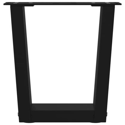 Крака за масичка за кафе, V-образни, 2 бр., черни, 40 x (30-31,3) см, стомана