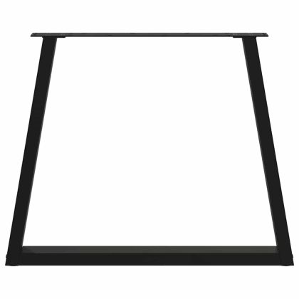 Крака за трапезна маса, V-образни, 2 бр., черни, 70 x (72-73,3) см, стомана