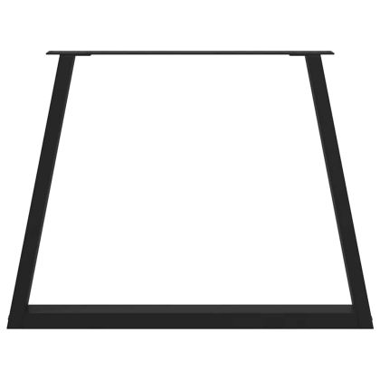 Крака за трапезна маса, V-образни, 2 бр., черни, 100 x (72-73,3) см, стомана