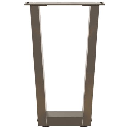 Крака за масичка за кафе, V-образни, 2 бр., естествена стомана, 38 x (42-43,3) см, стомана