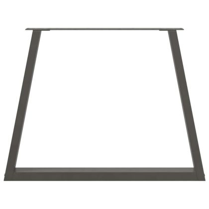 Крака за трапезна маса, V-образни, 2 бр., антрацит, 100x(72-73,3) см, стомана