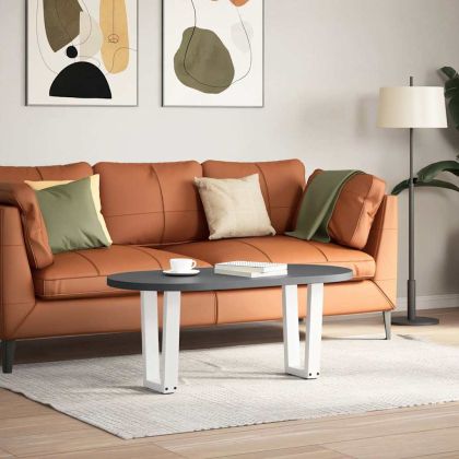 Крака за масичка за кафе, V-образни, 2 бр., бели, 38 x (42-43,3) см, стомана