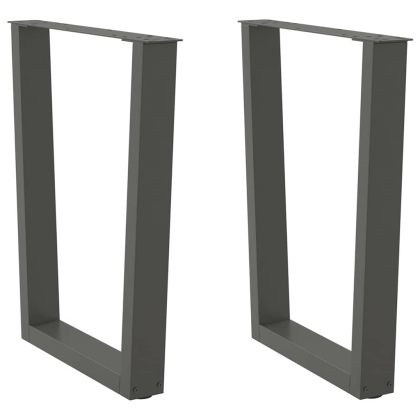 Крака за трапезна маса, V-образни, 2 бр., антрацит, 70x(72-73,3) см, стомана