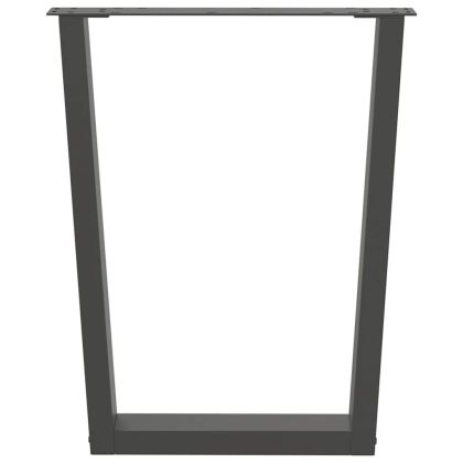 Крака за трапезна маса, V-образни, 2 бр., антрацит, 70x(72-73,3) см, стомана