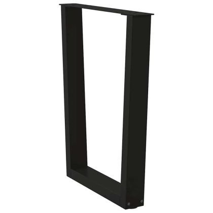 Крака за трапезна маса, V-образни, 2 бр., черни, 70 x (72-73,3) см, стомана