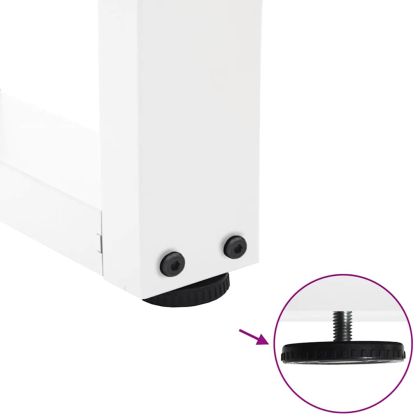 Крака за трапезна маса, V-образни, 3 бр., бели, 100 x (72-73,3) см, стомана