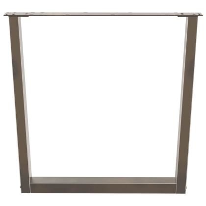 Крака за трапезна маса, V-образни, 3 бр., естествена стомана, 90 x (72-73,3) см, стомана