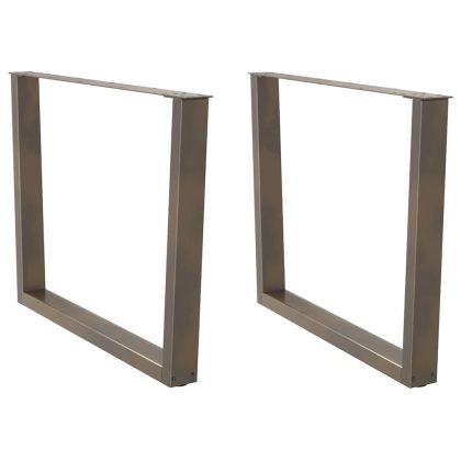 Крака за трапезна маса, V-образни, 2 бр., естествена стомана, 100 x (72-73,3) см, стомана