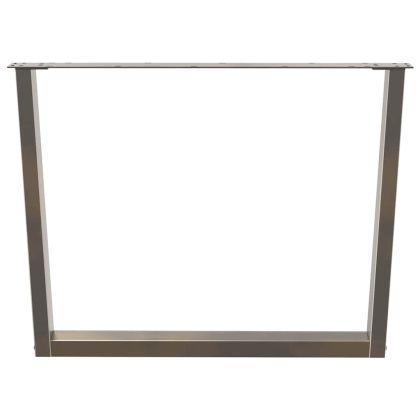 Крака за трапезна маса, V-образни, 2 бр., естествена стомана, 100 x (72-73,3) см, стомана