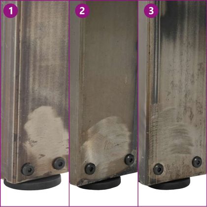 Крака за трапезна маса, V-образни, 2 бр., естествена стомана, 100 x (72-73,3) см, стомана