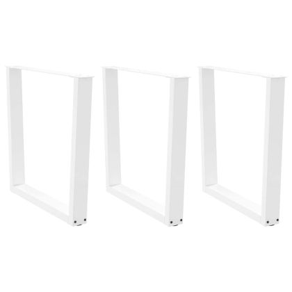 Крака за трапезна маса, V-образни, 3 бр., бели, 80 x (72-73,3) см, стомана