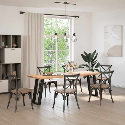 Крака за конзолна маса, U-образни, 2 бр., черни, 28 x (72-73) см, стомана