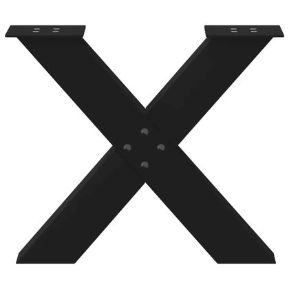 Крака за масичка за кафе, X-образни, 2 бр., черни, 50 x (42-43) см, стомана