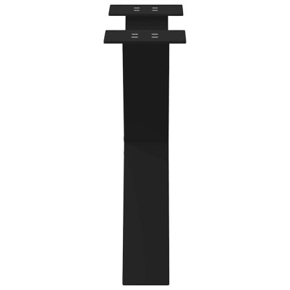 Крака за масичка за кафе, X-образни, 2 бр., черни, 50 x (42-43) см, стомана