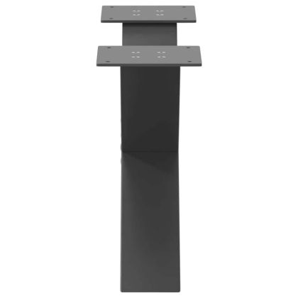 Крака за масичка за кафе, X-образни, 2 бр., антрацит, 60x(30-31) см, стомана