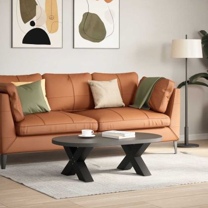 Крака за масичка за кафе, X-образни, 2 бр., черни, 60 x (30-31) см, стомана