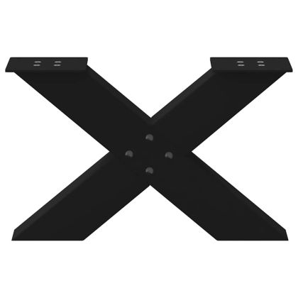 Крака за масичка за кафе, X-образни, 2 бр., черни, 60 x (30-31) см, стомана