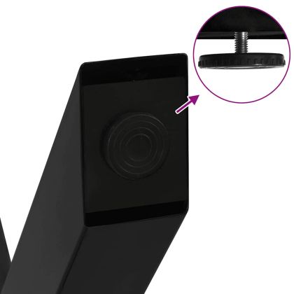 Крака за масичка за кафе, X-образни, 2 бр., черни, 60 x (30-31) см, стомана