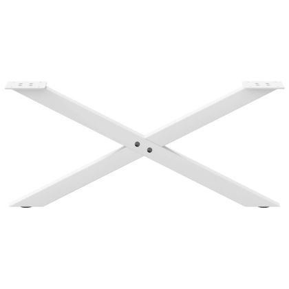 Крака за масичка за кафе, X-образни, 2 бр., бели, 70 x (30-31) см, стомана