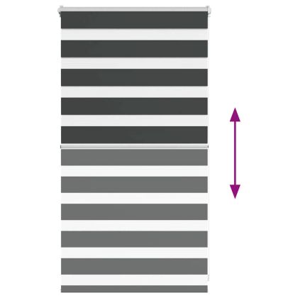 Зеброва щора черна 85x100 см Ширина на плата 80,9 см Полиестер