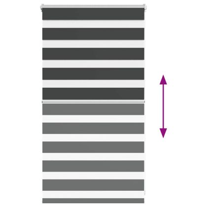 Зеброва щора черна 75x100 см Ширина на плата 70,9 см Полиестер