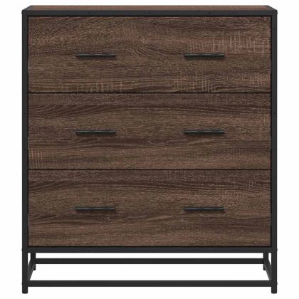 Бюфет Кафяв дъб 68x35x76 cm Изработена дървесина и метал