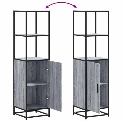 Висока дъска Grey Sonoma 35,5x35x139cm Обработено дърво и метал